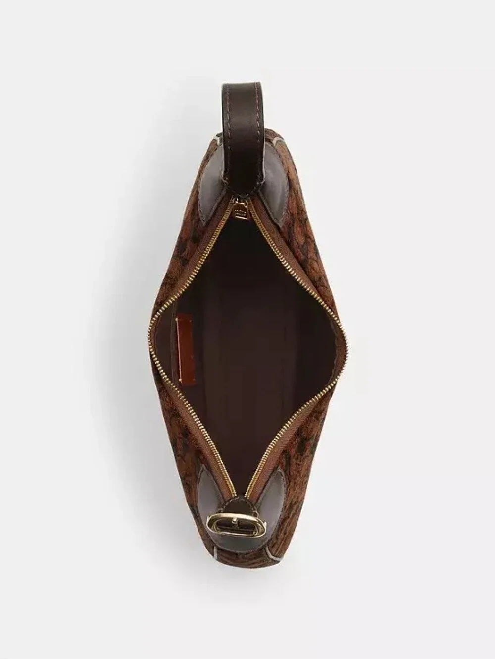 Coach Brown Signature Jacquard Shoulder Bag with Dark Leather Trim